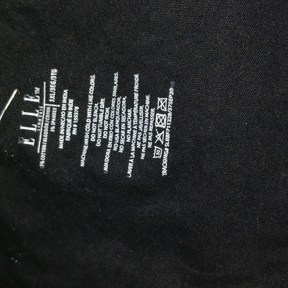 ELLE Lingerie Sleeveless Camisole Top Women Plus Size 2X Black Logo Stretch NWOT - Picture 6 of 6